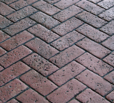 Brick style stamped concrete pattern.