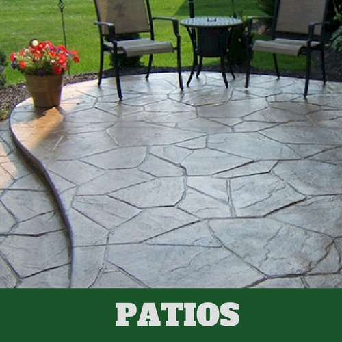 Residential patio in Evanston, IL with a stamped finish.